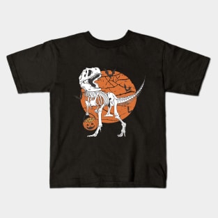 T Rex Halloween Trick Or Treating Dinosaur Kids T-Shirt